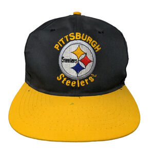 Team NFL Men's Snapback Hat Black Size OSFA Embroidered Pittsburgh Steelers Logo